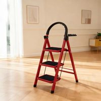 Escalera Doméstica Multiusos Más Vendida, Escalera Portátil de Seguridad de 2/3/4/5/6 Peldaños, Escalera Plegable de Acero