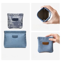 Nouveau LOGO personnalisé luxe classique bleu Denim trousse de maquillage pochette maquillage rouge à lèvres trousse de toilette sac de rangement cosmétique