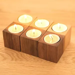Eco-Friendly Wholesale European Wooden Pastoral Style Wood Candle Stand For Home Decoration
