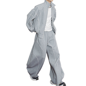 Chándal Finch Garment de 450 g/m², Chándal Personalizable con Logotipo a Rayas, Franja Lateral, Estilo Coreano, Corte Ajustado para Hombre - Product Image 5