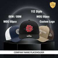 OEM Özelleştirilmiş 112 Trucker Şapka Pamuklu Düz File Spor Şapkası Nakış Yaması Özel Logo Baskısız Fileli Snapback Gorras