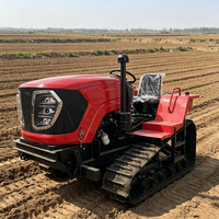 Micro-cultivateur diesel multifonctionnel à chenilles, type tracteur porteur, avec rotoculteur agricole, de fabrication chinoise