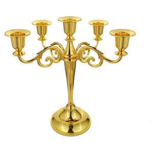 Vaisselle Décorative Exquise Chandelier Candélabre Brillant Fini Aluminium Bougeoir Chambre Table Décor À La Maison Restaurant - Product Image 2