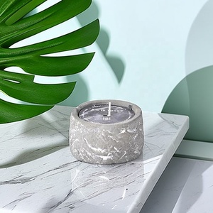 Vente en gros de haute qualité forme unique en relief parfum de maison de luxe encens bougies en béton personnalisées marque privée en céramique - Product Image 5