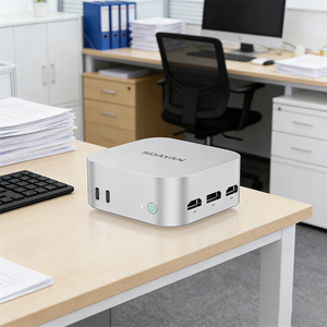 Mini PC Windows 11/Linux pour Intel N95 4 cœurs, processeur Mini PC, 12 Go <span class=keywords><strong>de</strong></span> RAM LP DDR5, 256 Go <span class=keywords><strong>de</strong></span> SSD SATA, RJ45, M.2, HD-MI*2, Mini PC pour réunions <span class=keywords><strong>de</strong></span> <span class=keywords><strong>travail</strong></span> - Product Image 1