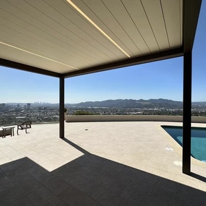 Pergola à <span class=keywords><strong>toit</strong></span> à lamelles en aluminium réglables électriquement sur mesure avec écran pare-soleil pour piscine, cour, <span class=keywords><strong>jardin</strong></span>, <span class=keywords><strong>abri</strong></span> solaire - Product Image 4