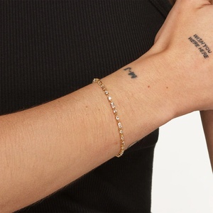 Bracelet tennis en or 18 carats avec diamants baguette et <span class=keywords><strong>marquise</strong></span>, design en argent sterling 925, différents styles, breloques cœur 925 - Product Image 2