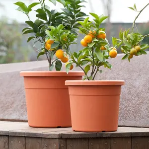 Minimalist Girl Circle Korean Yiwu Big Bulk Container Garden Durable Plastic Artificial Flower Pots For Livingroom
