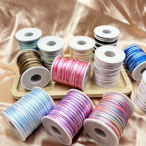 Korean Line DIY Gradient Color Bracelet 7/5 Line Segment Dyed Chinese Knot Braided Rope Beaded Nylon Lanyards Digital Printing