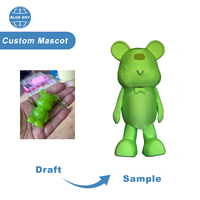 Costume de mascotte d'ours vert professionnel personnalisé Blue Sky pour adulte, personnage ambulant, mascotte d'ours vert de dessin animé pour promotion de marque