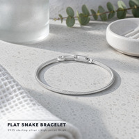 Bracelet chaîne serpent souple italien en gros, en argent sterling 925 plaqué or, pour femme et couple