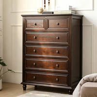 Commode de rangement multi-tiroirs en pin massif de style américain pour chambre et bureau – Ensemble complet