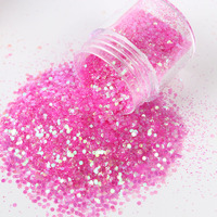 Vente en gros de blocs roses de haute qualité en polyester mélangé cosmétiques en vrac paillettes holographiques pour l'art des ongles, décorations de vacances