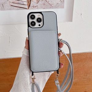 Étui de téléphone portable à bandoulière pour <span class=keywords><strong>iphone</strong></span> <span class=keywords><strong>12</strong></span> 13 14 15 Pro max étui en cuir litchi femmes - Product Image 4