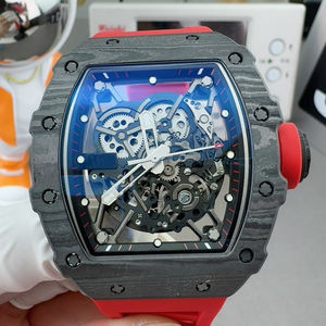 Reloj de pulsera de lujo para hombre, de alta calidad, con forma de tonneau, de fibra de carbono, con tourbillon mecánico. - Product Image 4