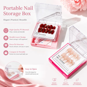 Boîte de rangement vide multifonction à double couche avec logo personnalisé, étui portable anti-poussière pour faux ongles et outils de manucure, vente en gros - Product Image 3