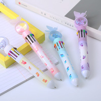 Prix d'usine Nouveau Stylo bille multicolore motif dessin animé animal mignon 10 couleurs Fournitures scolaires et de bureau Papeterie
