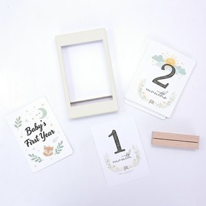 Set di Carte Personalizzate per Registrare Affermazioni Positive e Tappe Importanti del Bambino, <span class=keywords><strong>Regalo</strong></span> per la <span class=keywords><strong>Gravidanza</strong></span> con Cornice Fotografica in Carta - Product Image 2