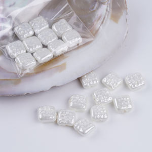 Manik-manik cangkang longgar bentuk bunga/persegi/gigi untuk pembuatan perhiasan 10 buah/tas - Product Image 3