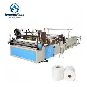 Automatic Toilet Tissue Paper Roll Rewinding cutting packing Machine Price