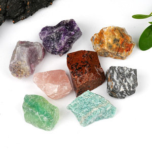 Piedra natural en bruto de 7 Chakras al por mayor, piedras preciosas en bruto curativas irregulares, piedra de cristal de cuarzo rosa - Product Image 3