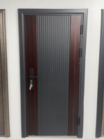 Porte de sécurité en acier robuste - Surface finie résistante à l'eau pour entrée extérieure, villa et appartement