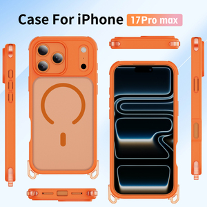 Coque de téléphone portable <span class=keywords><strong>2</strong></span>-en-1 antichoc en TPU+PC avec trou pour cordon détachable et finition mate magnétique pour iPhone 17 Pro Max - Product Image 2