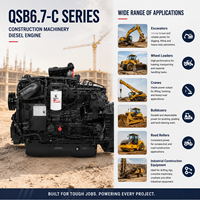 Moteur diesel refroidi par eau à 6 cylindres turbocompressé CUMS QSB6.7-C170 170HP 127kW 2000RPM pour chargeuse, excavatrice et engins de chantier