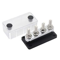 Barre de distribution d'alimentation 600A, 4 x 3/8 bornes, boîtier de barre omnibus 48V CC, noir