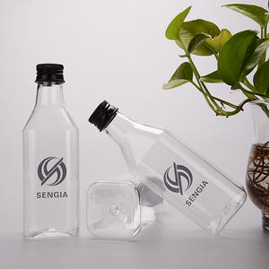Bouteille de boisson en PET de 200 ml avec bouchon à vis, mini cocktail, <span class=keywords><strong>liqueur</strong></span> de fruits, spiritueux, jus froid, shot bien-être, emballage OEM, logo personnalisé - Product Image 3