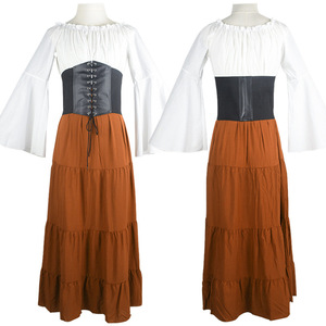 Victorian Long Dress Off The Shoulder A Line Vintage Costume Women's Renaissance Medieval Dress - Product Image 2