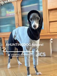 Veste classique à quatre pattes pour petit lévrier, en coton pur, avec blocs de couleur gris et noir, douce et chaude, pour petit <span class=keywords><strong>Lurcher</strong></span> ou Whippet - Product Image 2