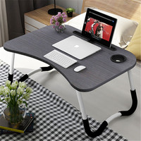 Portable réglable MDF bureau d'ordinateur portable plateau Portable pliable en métal Table d'ordinateur étudiant dortoir chambre bureau d'étude