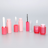 Ensemble d'emballages cosmétiques de luxe avec logo personnalisé, couleur dégradée, vente en gros, conteneur carré en plastique vide, tube à gloss à lèvres avec bouchon à vis