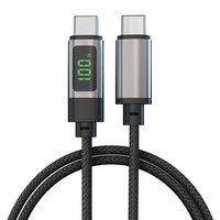 Câble de charge rapide USB C vers USB C 100W avec affichage numérique intelligent E-Marker PD 5A en alliage de zinc tressé pour MacBook et ordinateur portable