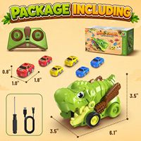 Camion RC Dinosaure Magnétique avec Jeu de Combat et Jouets Dinosaures Mangeurs, Cadeaux, Jouet Serpent Électrique Télécommandé qui se Mange Soi-même