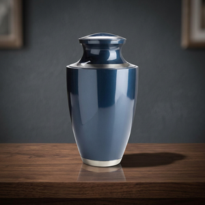 Urna Funeraria de Latón Azul para Mascotas Adultas, Recuerdo, Cenador, Hecha a Mano, Ecológica, Biodegradable, Decoración Conmemorativa - Artesanía India para el Hogar - Product Image 3