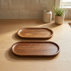 Plateau de service en bois de qualité supérieure, design élégant et durable, parfait pour la maison, la cuisine, la table à manger, le service de thé, de café et de collations - Product Image 6