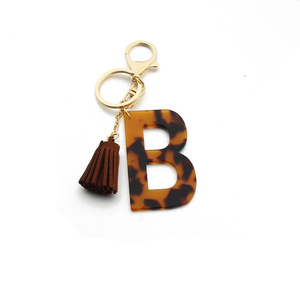 Llavero de acrílico con borla, llavero con letra inicial a la moda para bolso o recuerdo - Product Image 4