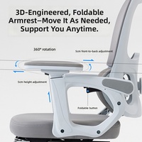 Chaise de bureau ergonomique pour ordinateur, réglage en hauteur, accoudoirs 3D, siège inclinable en nylon pour streamer/e-sport, utilisation prolongée assise