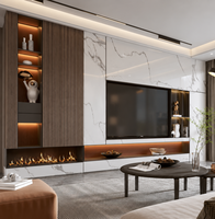 Meuble TV mural en bois écologique personnalisé avec rangement et console multimédia flottante - Mobilier de salon moderne, montage facile