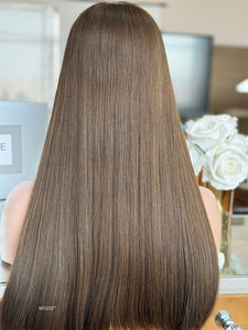 Glueless Virgin Hair European Jewish <b>Lace</b> <b>Front</b> <b>Wig</b> Kosher HD Silky Straight Super Slight Layer - Product Image 4