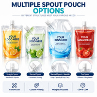 Pochettes souples personnalisées avec bec verseur, sachets souples à presser pour jus, lait, boissons aux fruits, qualité alimentaire, anti-fuite, sans BPA, en PE, OEM