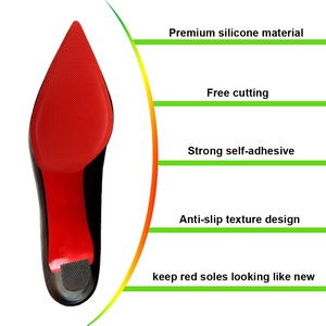 Protection de semelle de chaussure rouge, remplacement de coussinets de semelle de chaussure pour chaussures <span class=keywords><strong>Louboutin</strong></span>, poignées de chaussure rouges auto-adhésives pour talons hauts - Product Image 4