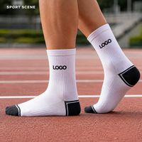 Chaussettes de sport pour jeunes et adultes avec logo personnalisé, respirantes, pour la course à pied et l'entraînement, 100% coton, antibactériennes, OEM ODM