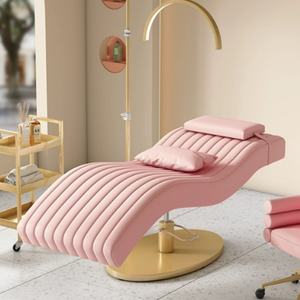 Muebles de Salón de Lujo, Camilla de Masaje de Belleza Cosmética Facial Eléctrica Blanca y Dorada, Camilla de Pestañas para Salón de Belleza - Product Image 5