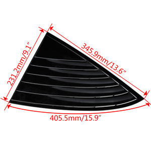 Aileron de fenêtre triangulaire arrière, texture carbone noir brillant, pour Tesla Model 3, plastique avec ruban adhésif inclus - Product Image 2