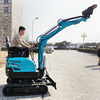 Huateng Gratis Pengiriman Penggali Mini CE/EPA Cina Grosir Penggali Kecil 1 Ton 2 Ton 1.8 Ton Harga dengan Ember Jempol untuk Dijual