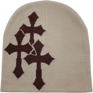 Bonnet en tricot jacquard unisexe Y2K, style hip-hop européen et américain, tendance sportive de plein air, style urbain et plage, motif lettres - Product Image 3