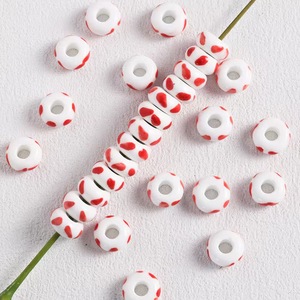 Perles en céramique colorées à gros trous pour enfants, idéales pour la création de bracelets, colliers, accessoires de bijoux et chaînes de téléphone portable - Product Image 4